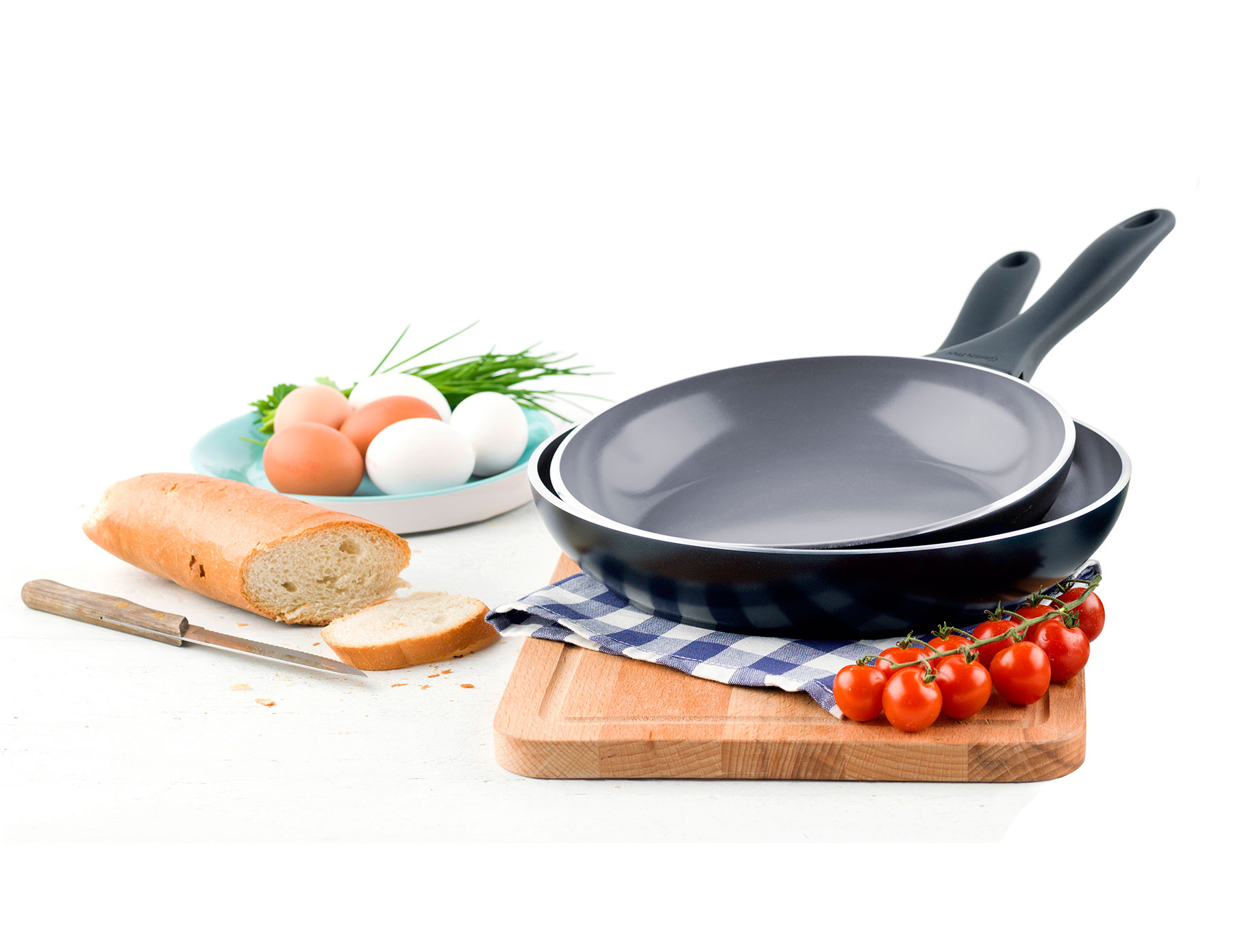 Kyoto Ceramic NonStick 2pc Frying Pan Set Greenpan